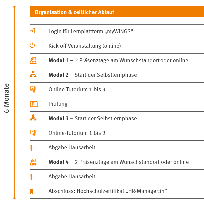 Organisation & zeitlicher Ablauf | WINGS-Fernstudium